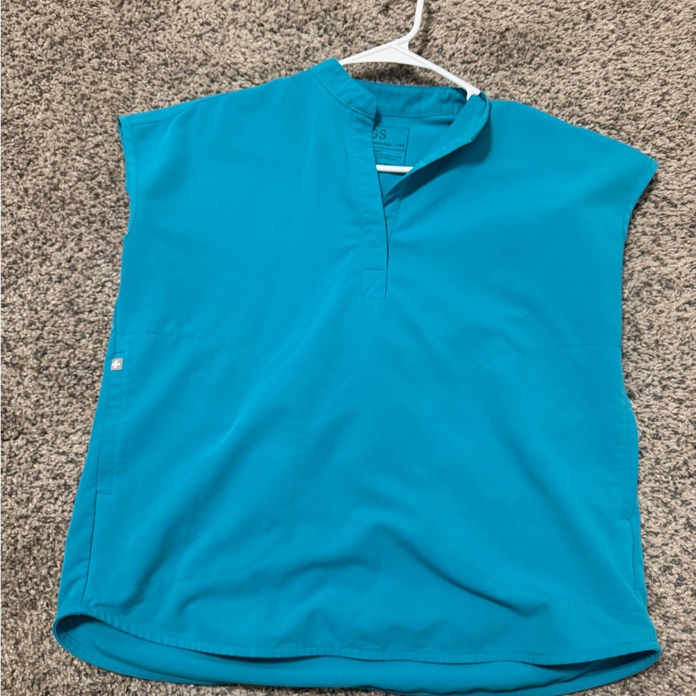 Figs Teal Rafaela Top